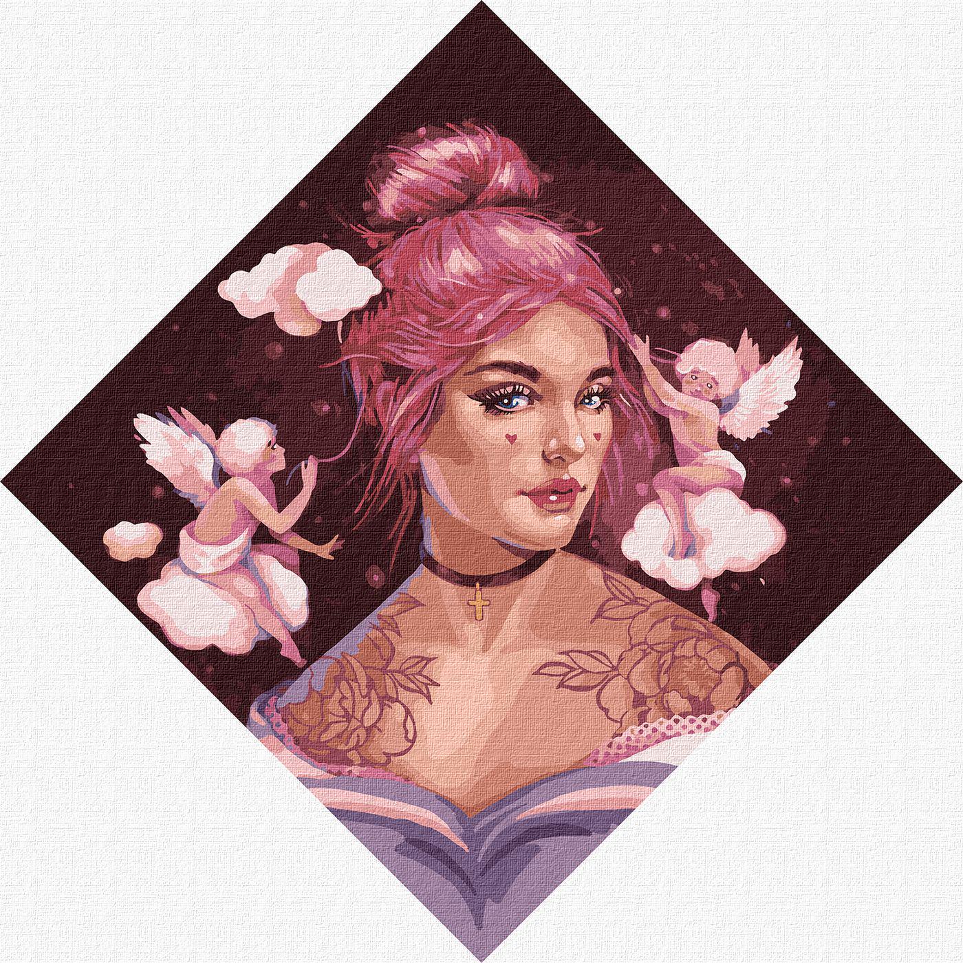 Картина по номерам Ideyka Маленькие купидончики кно4997 40x40 см (MTT-156421)