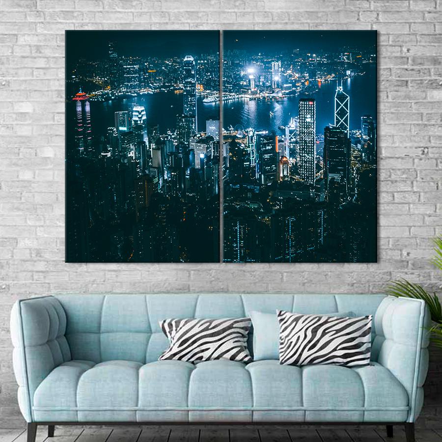 Настенний декор Неоновый свет ночного города 165x122 см (A670-2)