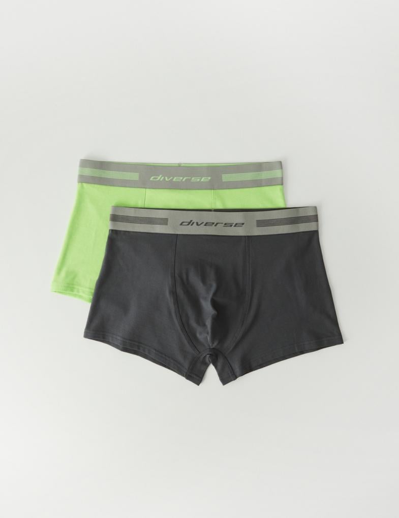 Набор трусов боксеров мужских Diverse COFTER 2 шт. L  Неоновый зеленый/Черный (5905384036315)
