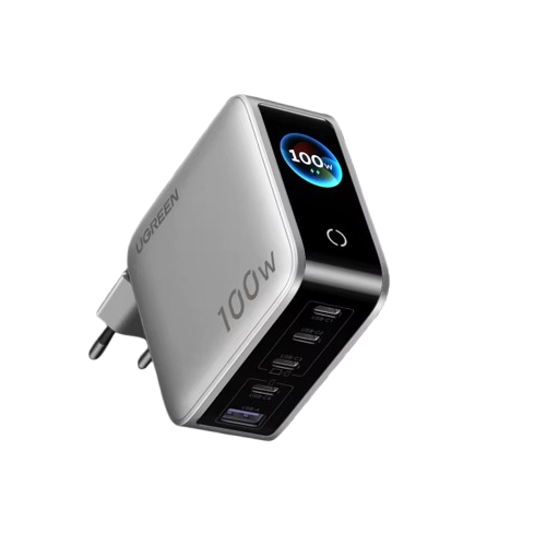 Зарядное устройство UGREEN X773 Nexode Pro 100W 5-Port GaN Fast Charger с интеллектуальным дисплеем/поддержкой QC 4.0/PD 3.0 USB-C Grey (65620)