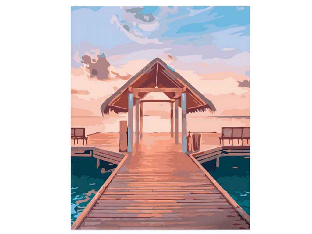 Картина по номерам Strateg Мостик на Мальдивах 40х50 см (GS835)