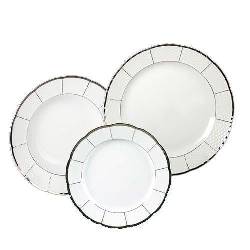 Столовий сервіз Thun Menuet обводка платина фарфор на 6 персон 18 пр. (7224800)