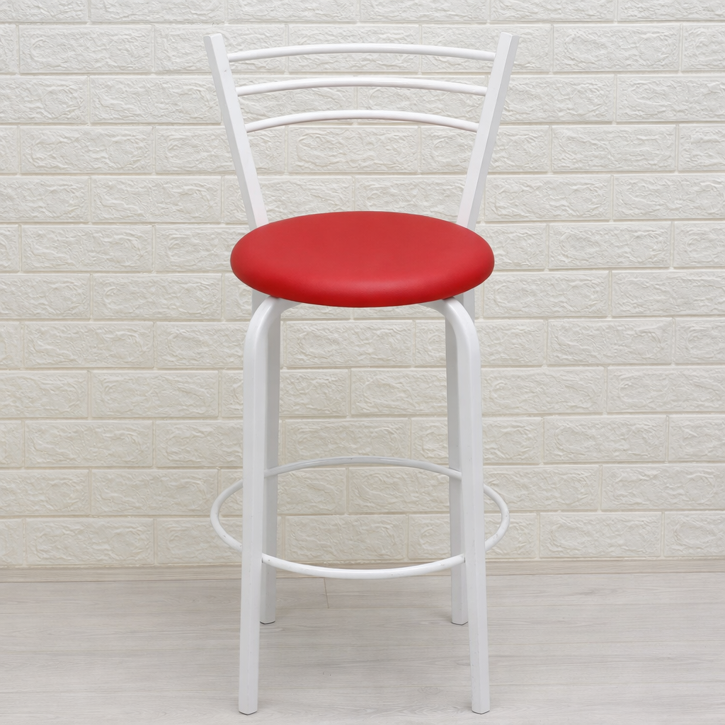 Барний стілець металевий 35х107 см Червоний/Білий (28374013)