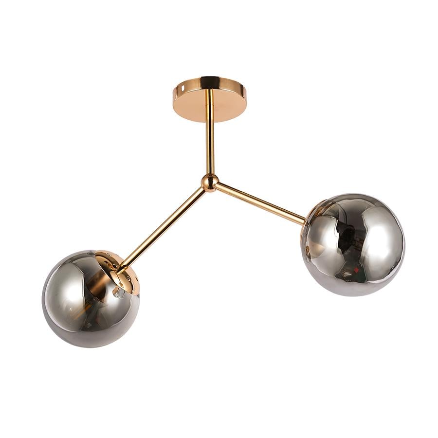 Люстра потолочная молекула Levistella 7529811-2 GD/BK плафоны черные Золотой