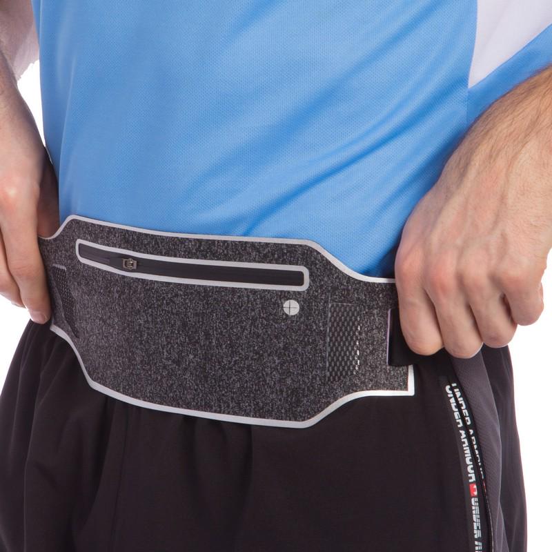 Спортивная сумка-ремень Zelart SP-Sport 10500A с карманами для бега Серо-черный (DR002168)