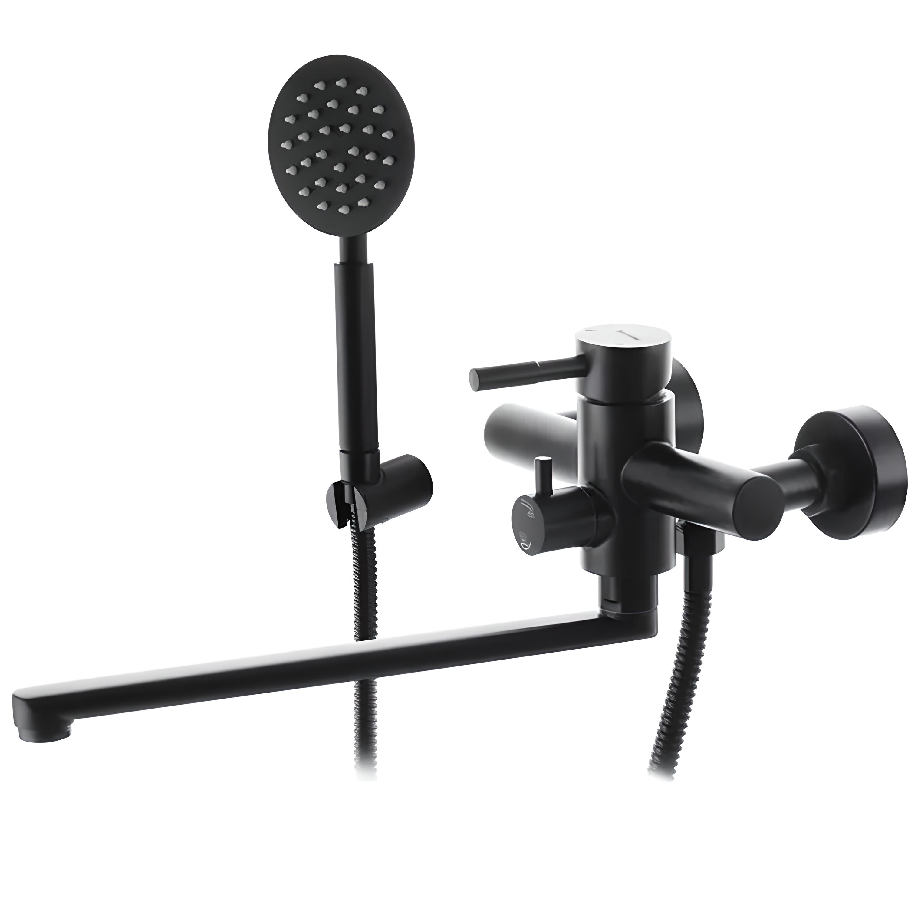 Смеситель для ванны Wezer EKO7A-01 нержавеющая сталь Черный (1044103)