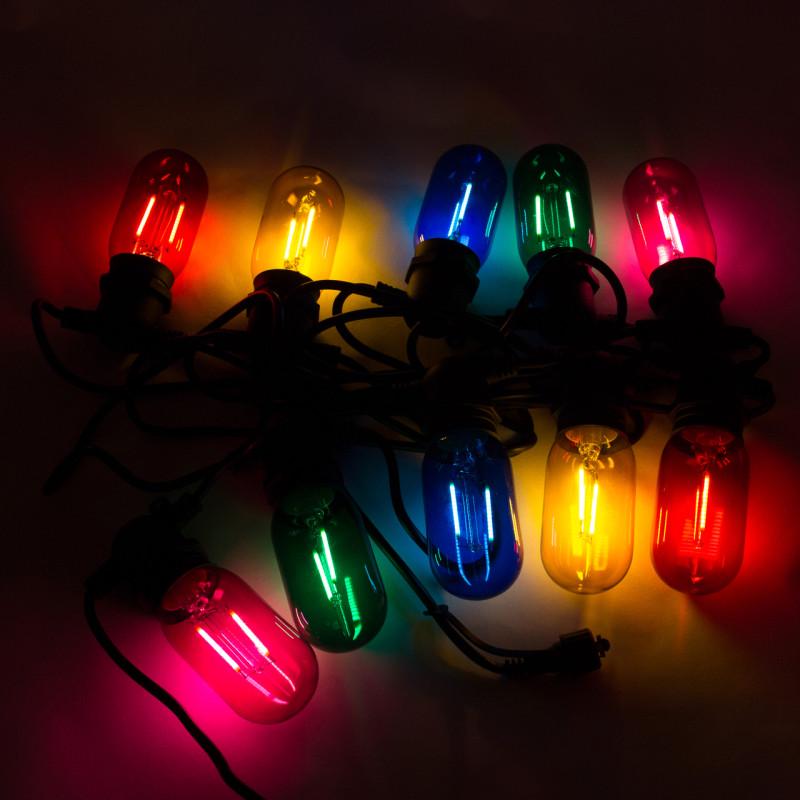 Гирлянда 8,4 м 10LED E27 с двумя нитями удлинитель RGB IP44 (930059)