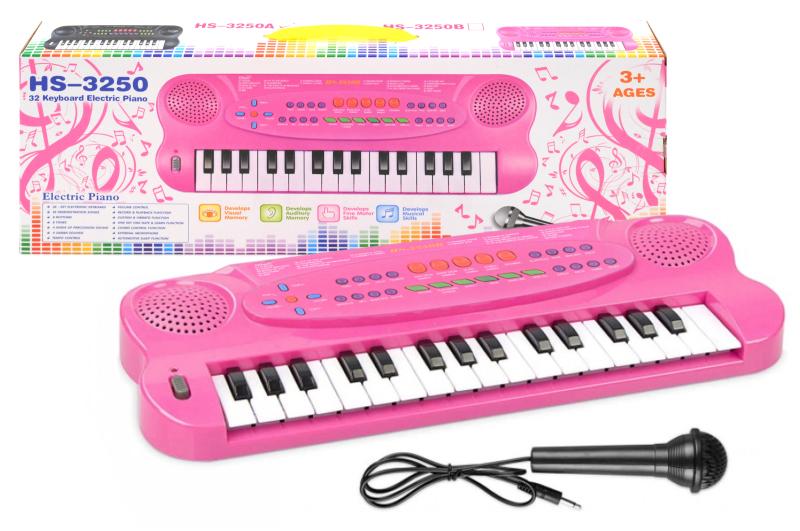 Игрушка музыкальная пианино с микрофоном A-Toys HS3250A 43,5x16,5x5,5 см Розовый