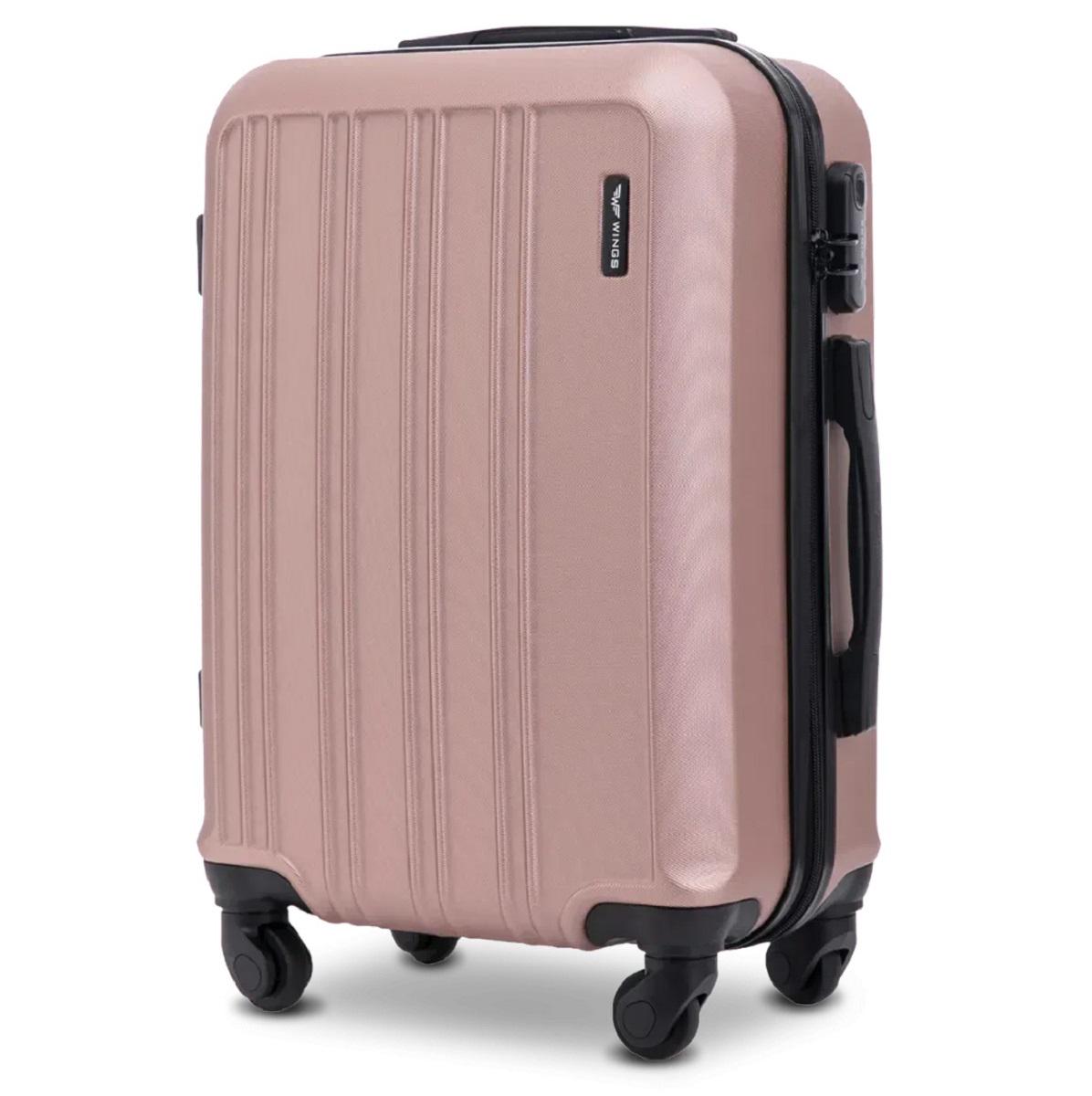Чемодан Wings HRR01 маленький пластиковый Золотисто-розовый (Wp00603)