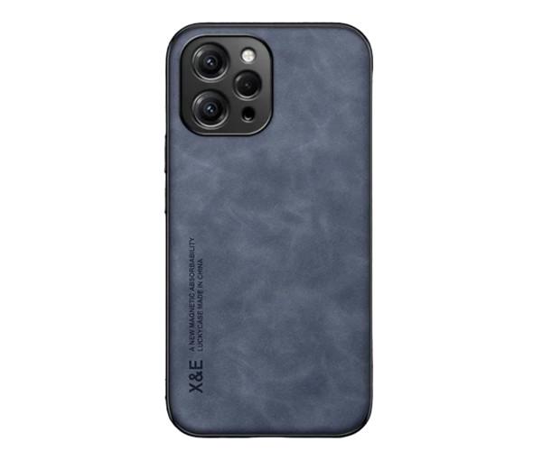 Кожаный чехол - накладка X&E для Xiaomi Redmi 12 4G с металлической вставкой Синий