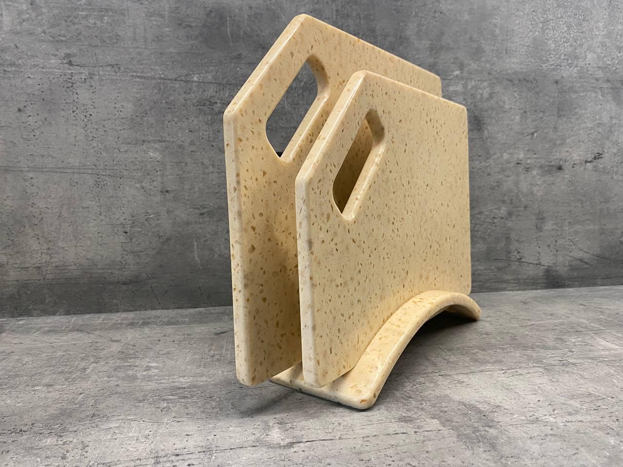 Набір дощок кухонних Athena зі штучного каменю на підставці 2 шт. (229) - фото 3 Набір дощок кухонних Athena зі штучного каменю на підставці 2 шт. (229) - фото 3