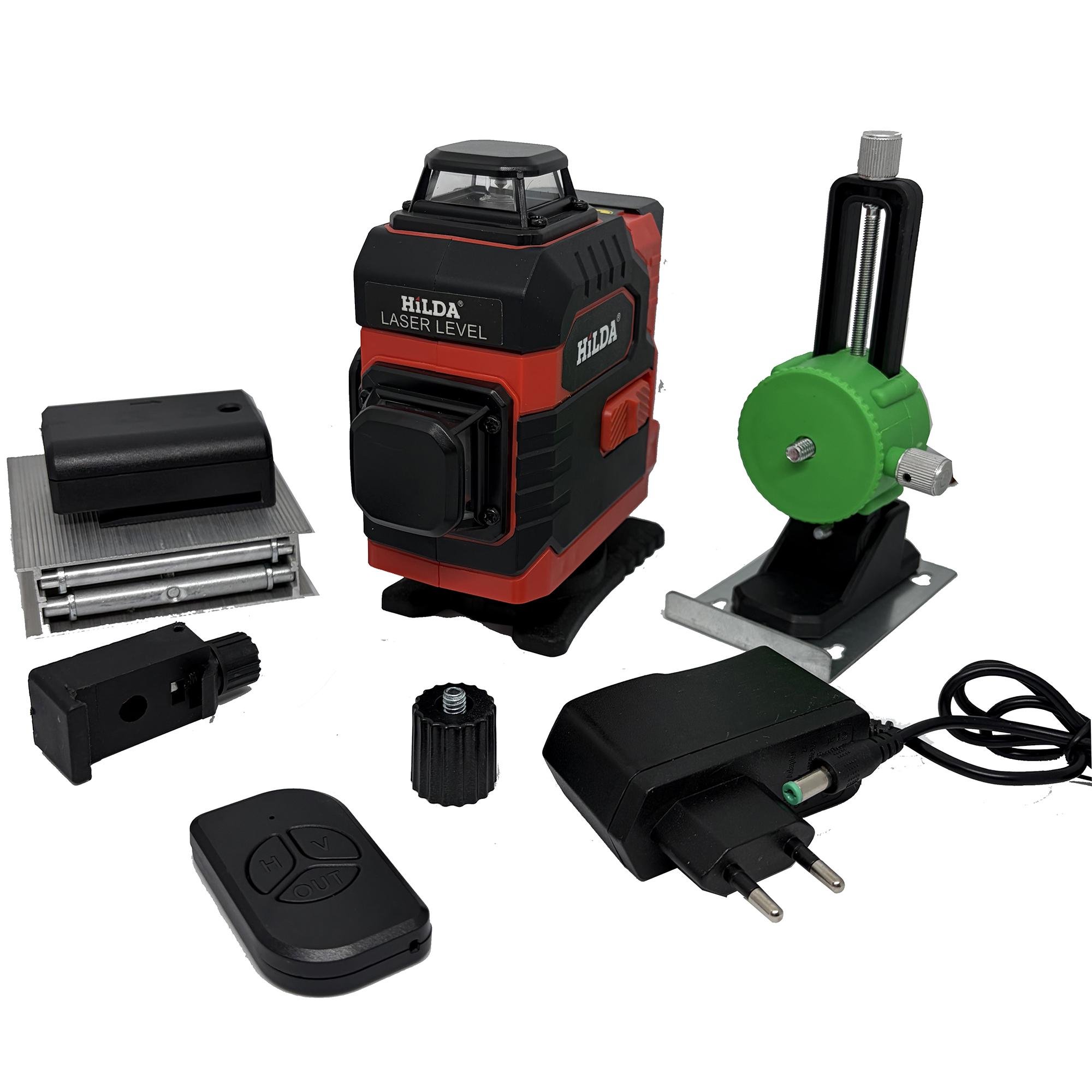 Лазерный уровень откалиброван нивелир Hilda 4D Top classic на 16 линий 360° с зеленым лучом с поворотным основанием (32407971) Лазерный уровень откалиброван нивелир Hilda 4D Top classic на 16 линий 360° с зеленым лучом с поворотным основанием (32407971)