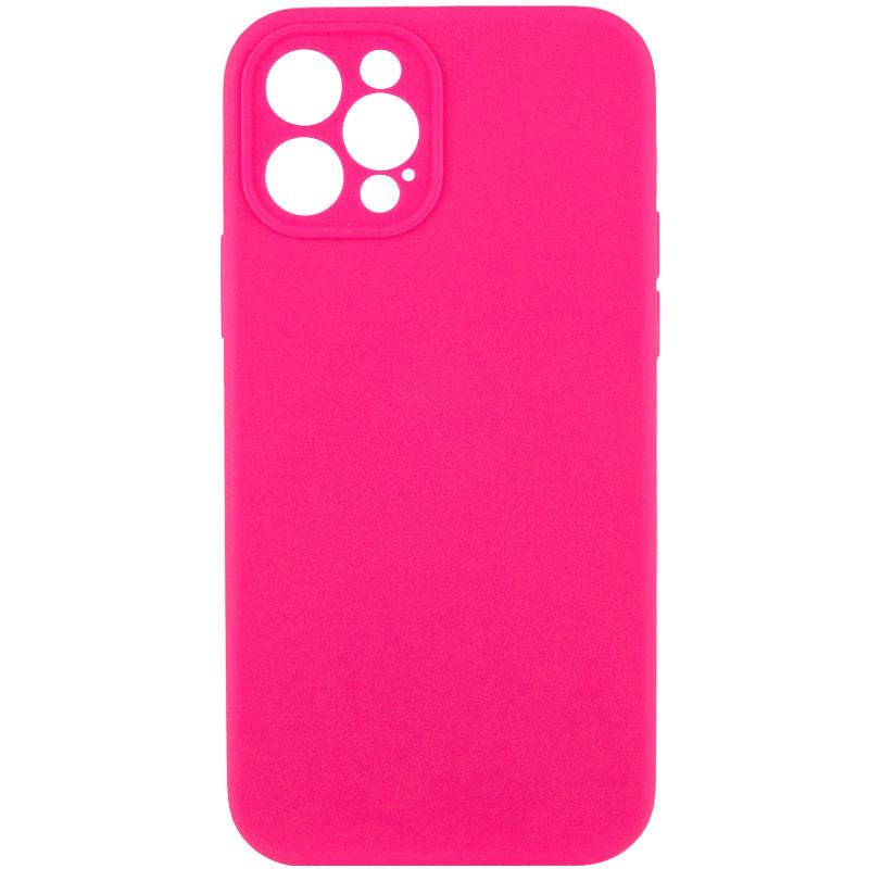 Противоударный чехол Silicone Case Full Camera Protective (AA) NL для Apple iPhone 12 Pro (6.1") Розовый / Barbie pink
