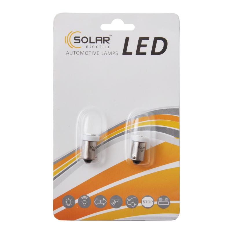 Автолампа LED Solar T8,5 BA9s 1smd 12V 2 шт. White