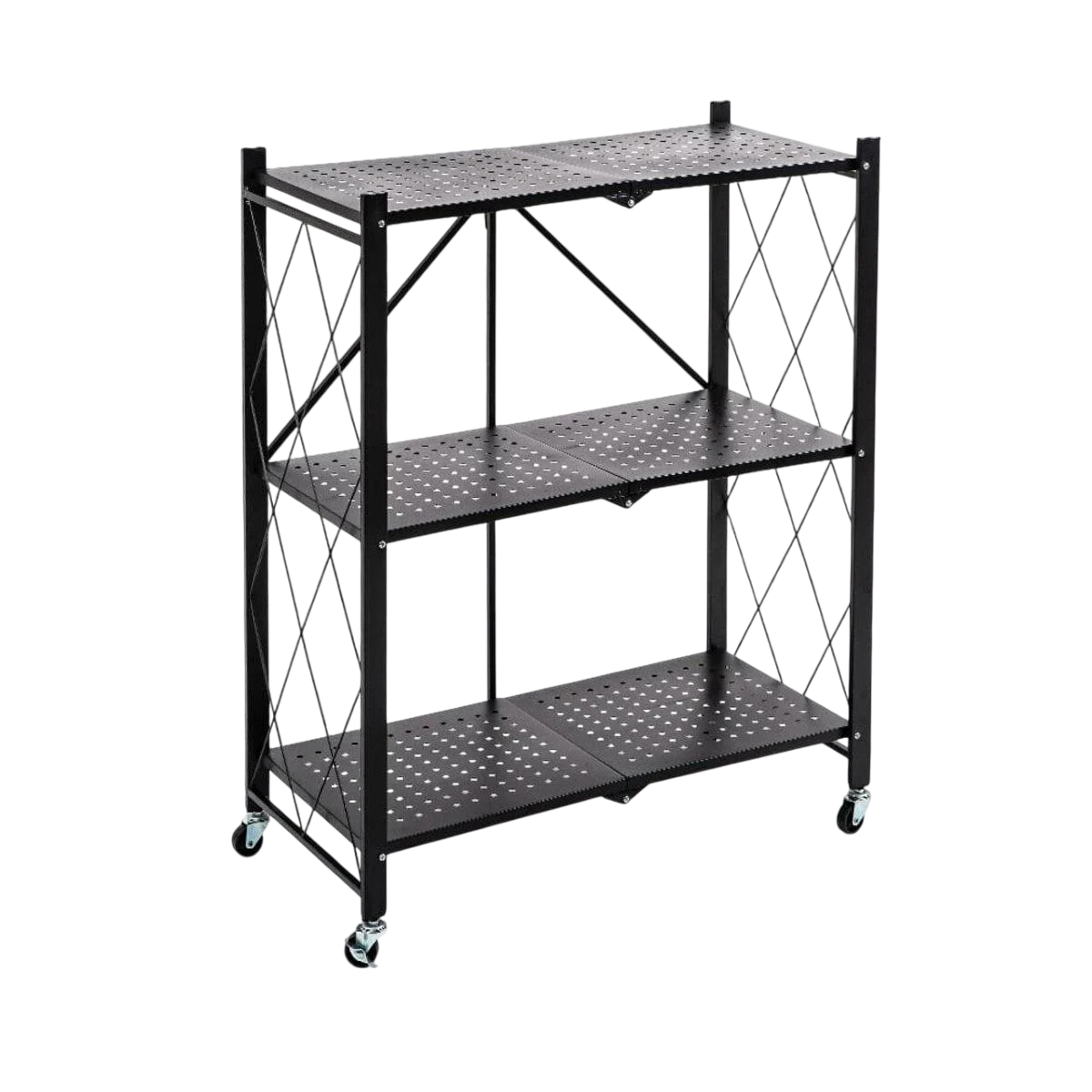 Этажерка на колесиках складная 3 яруса металлическая 890х720х340 мм (89726c43)