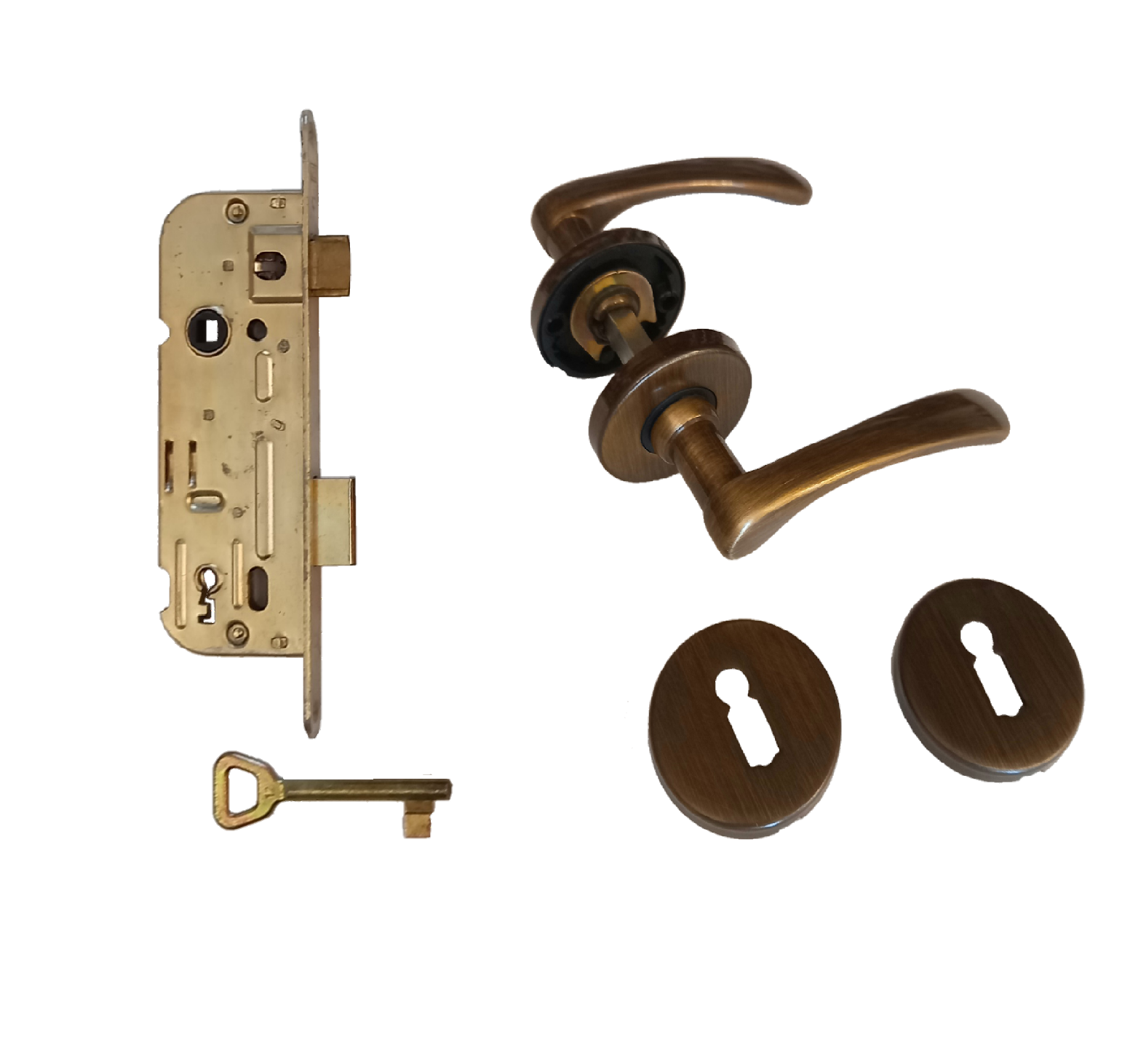 Замок дверной Hobes 90/40 01-15 K BB с ручками Metal-bud VIOLA pat