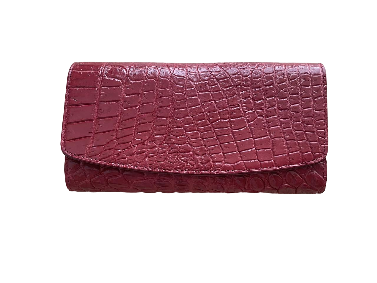 Гаманець жіночий-портмоне зі шкіри крокодила Бордовий (cw95_4)