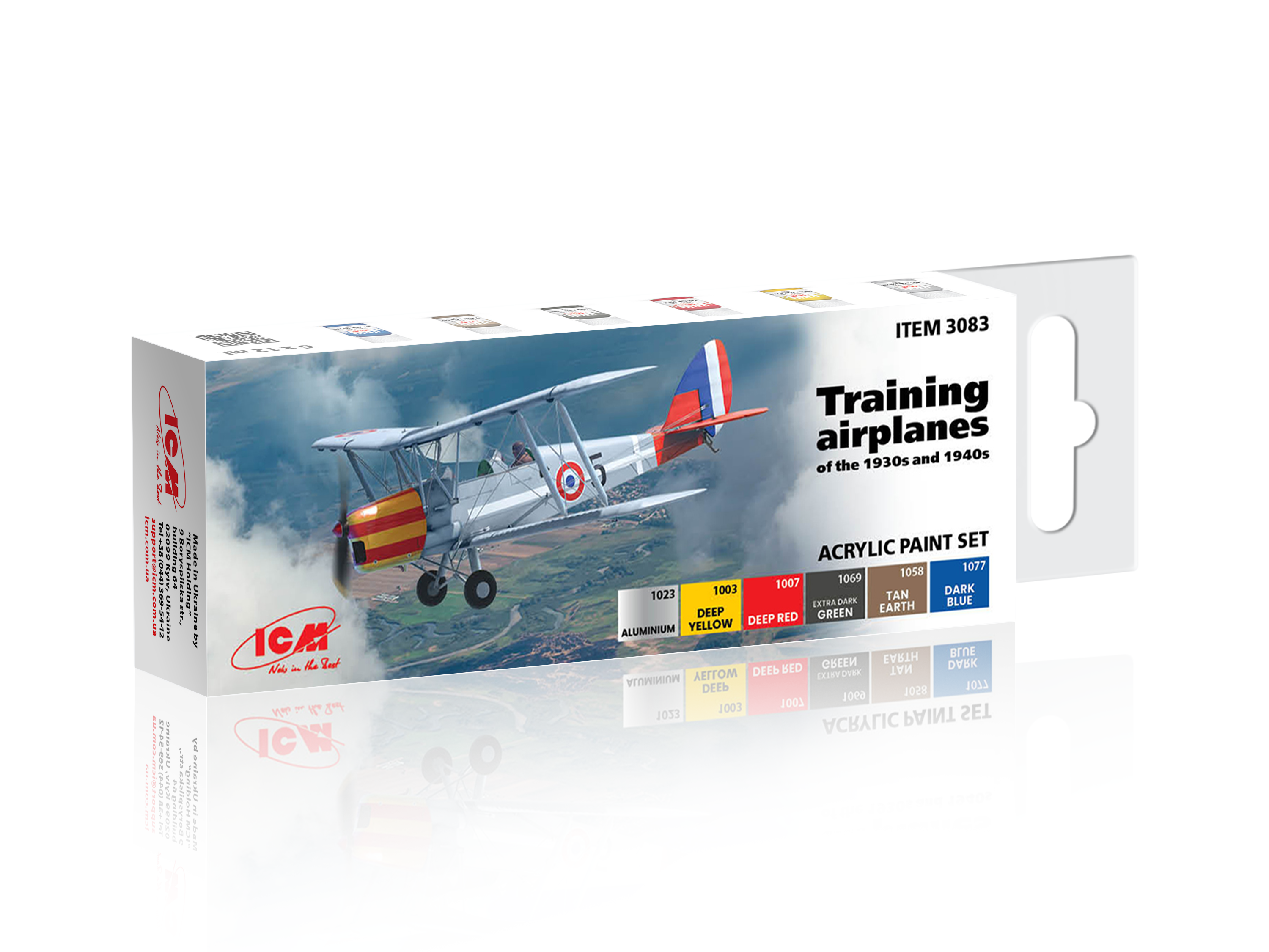 Набор акриловых красок ICM для учебных самолетов 1930-1940-х годов (3083)