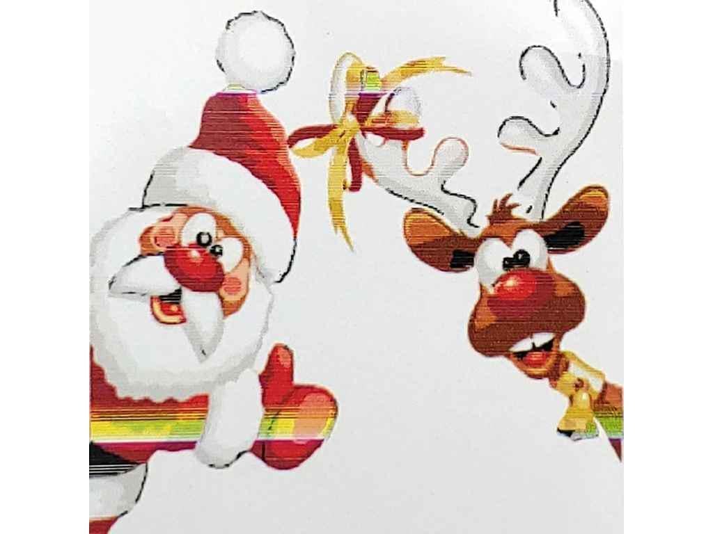 Картина по номерам Strateg Санта Клаус с оленем 20х20 см (НН6334)