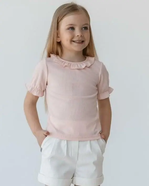 Футболка для девочки Оллана 116 см Пудровый