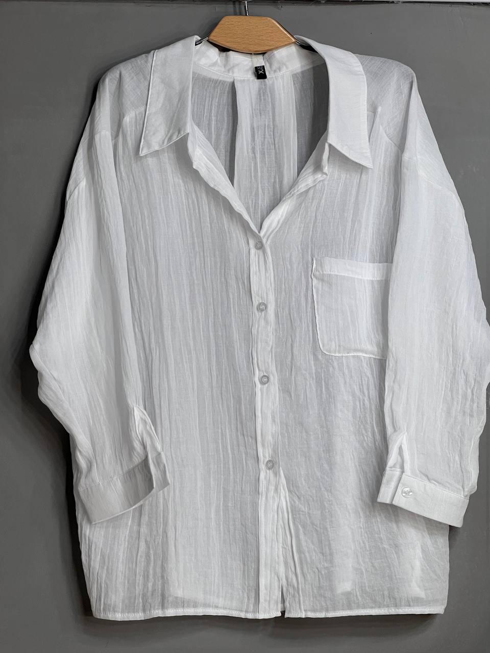 Рубашка женская Xingyue 388 с карманом жатка OS Белый (26730534) - фото 9 Рубашка женская Xingyue 388 с карманом жатка OS Белый (26730534) - фото 9