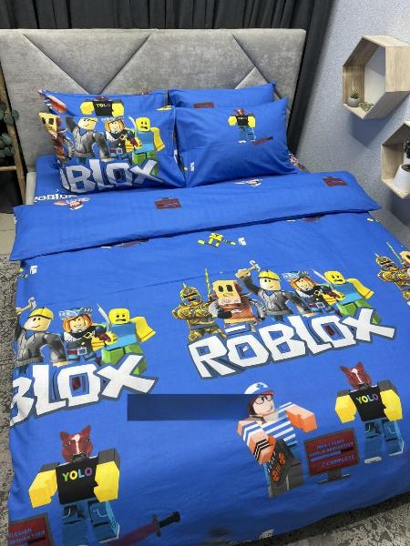 Комплект постільної білизни полуторний Роблекс бавовняний 150х220/70х70 см Блакитний (27986403) - фото 1 Комплект постільної білизни полуторний Роблекс бавовняний 150х220/70х70 см Блакитний (27986403) - фото 1