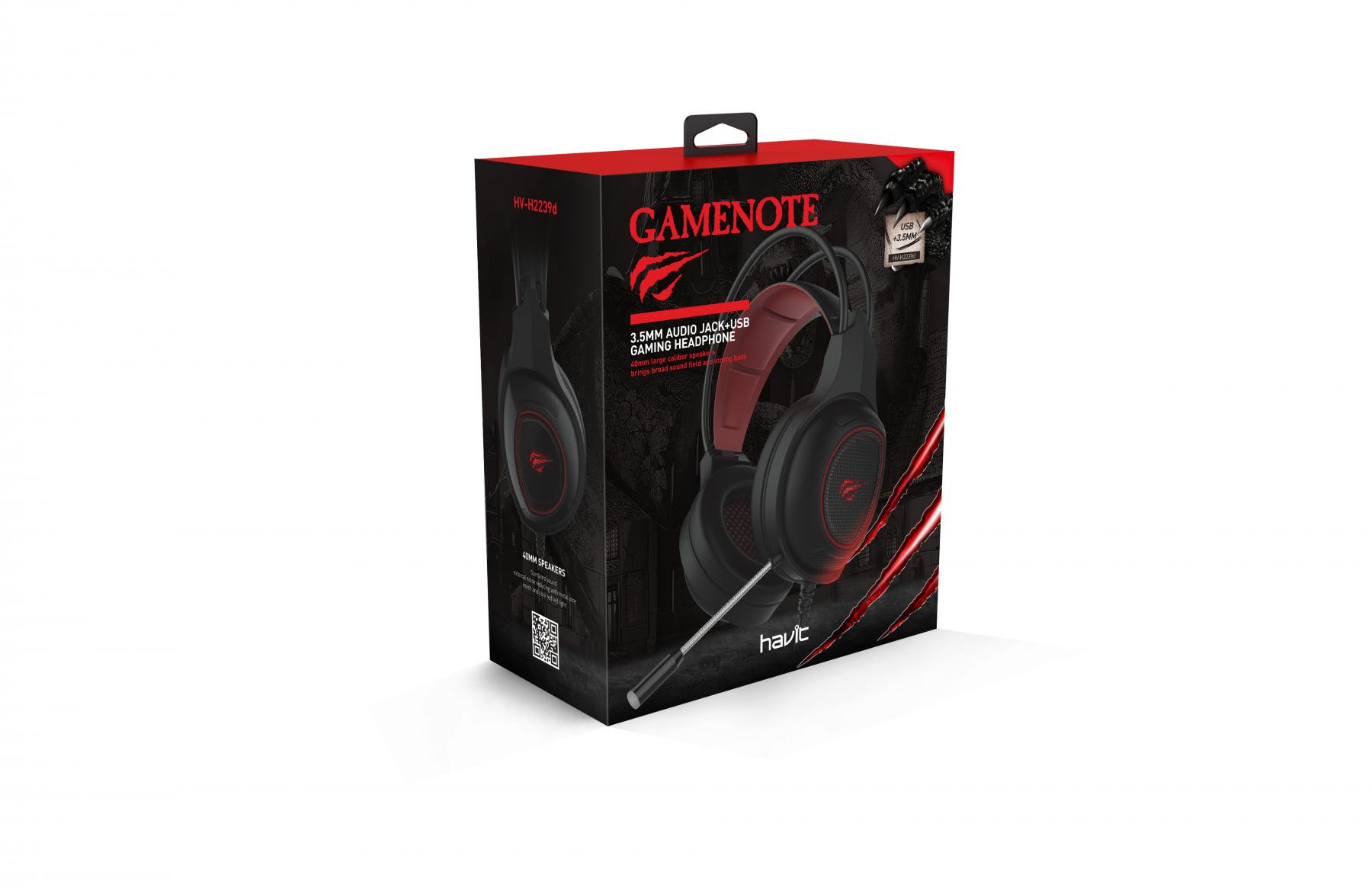 Наушники игровые с микрофоном HAVIT HV-H2239d USB 3,5 мм (22436) - фото 4