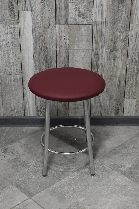 Табурет кухонний Муза металевий з м'яким сидінням 30х45 см Бордовий/Хром (28374214)