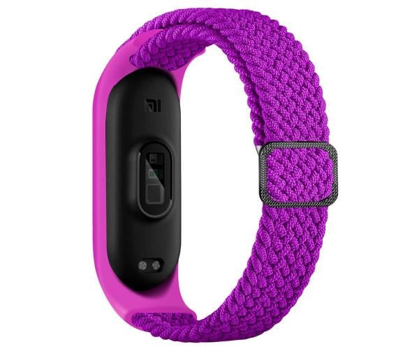 Ремешок Nylon для Xiaomi Mi Band 3/4/5/6/7 Elastic adjustment Purple