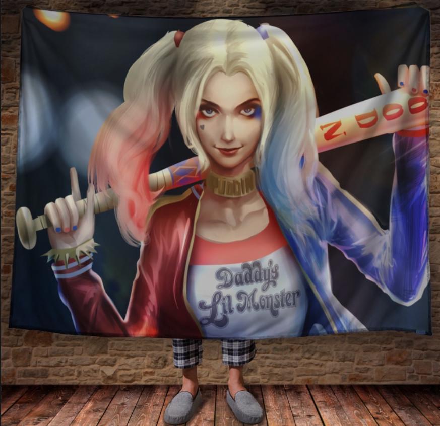 Плед с 3D принтом Харли Квинн с битой 150x200 см (epi_1159)