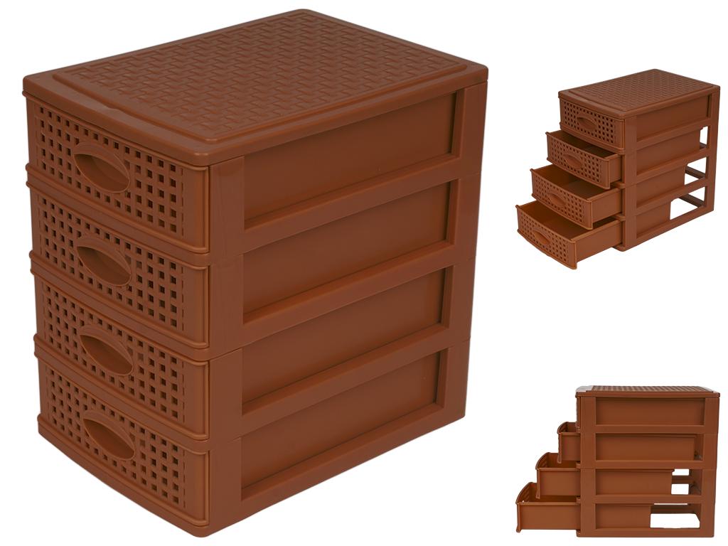 Стеллаж Rotang 4-ярусный 26,3х18,8х27 см Коричневый (MCS-BK096-9)