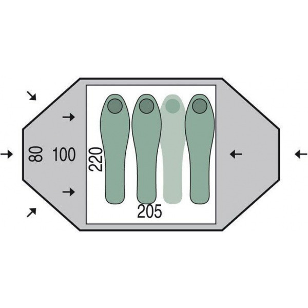 Палатка Pinguin Taifun 3-4 Green (134.3) - фото 2