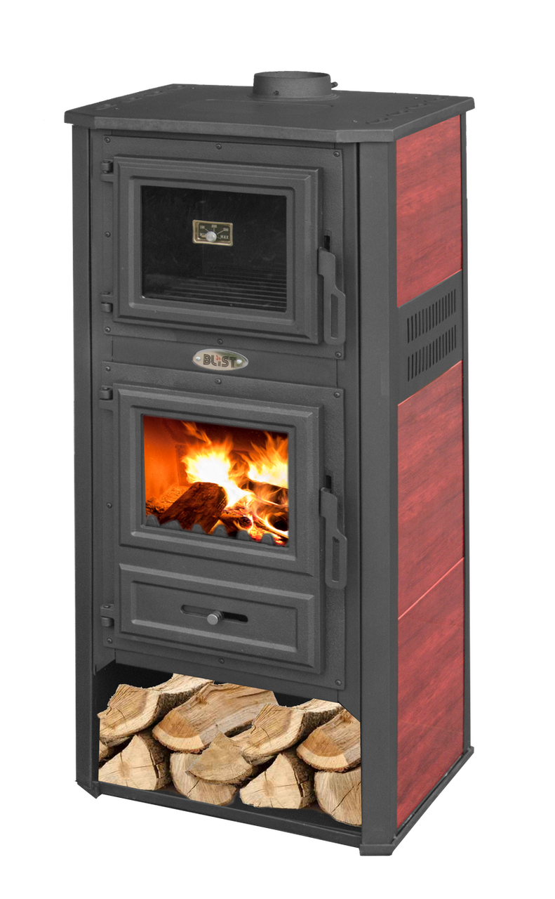 Печь отопительная-варочная с духовкой Blist AMBASADOR R с керамическими стенками 13 кВт Красный (CNT00007639)