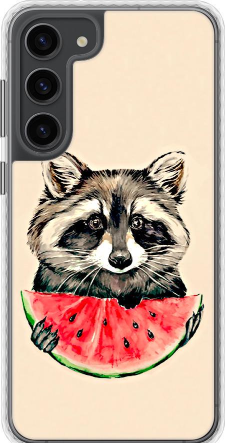 Чехол на Samsung Galaxy S23 Plus Енотик с арбузом (4605pc-2905-42517)