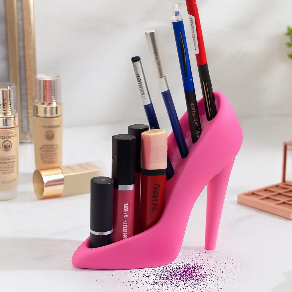 Органайзер для косметики и кистей Туфелька 5х15х13,5 см Розовый (2899385582)