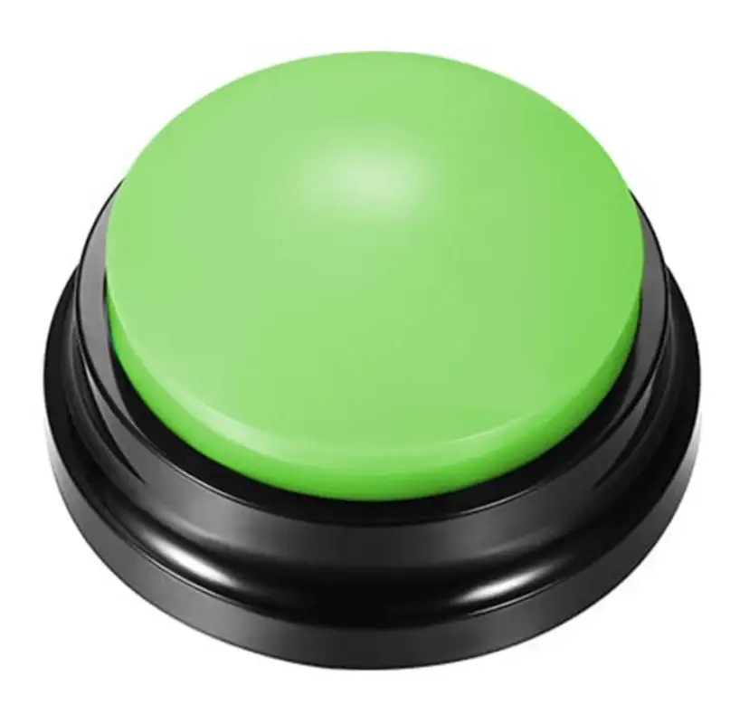 Звукова кнопка для собак та котів Pet Button з голосовою командою 9x4,5 см Зелений (MK001043) - фото 1