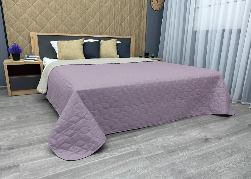 Покривало на ліжко/диван Decorator Microfiber Куб двостороннє 160х215 см Бузковий/Бежевий (85-121 1) - фото 6 Покривало на ліжко/диван Decorator Microfiber Куб двостороннє 160х215 см Бузковий/Бежевий (85-121 1) - фото 6