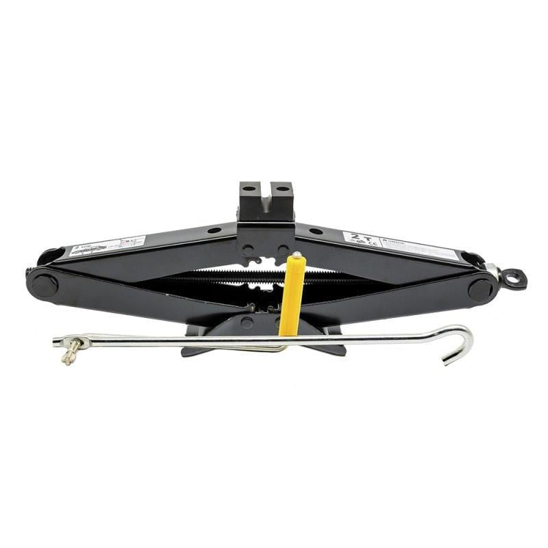 Домкрат винтовой ромбовидный Elegant Plus с ручкой с резиновой шайбой с прорезью 2 т 110-405 мм (EL 100 831)