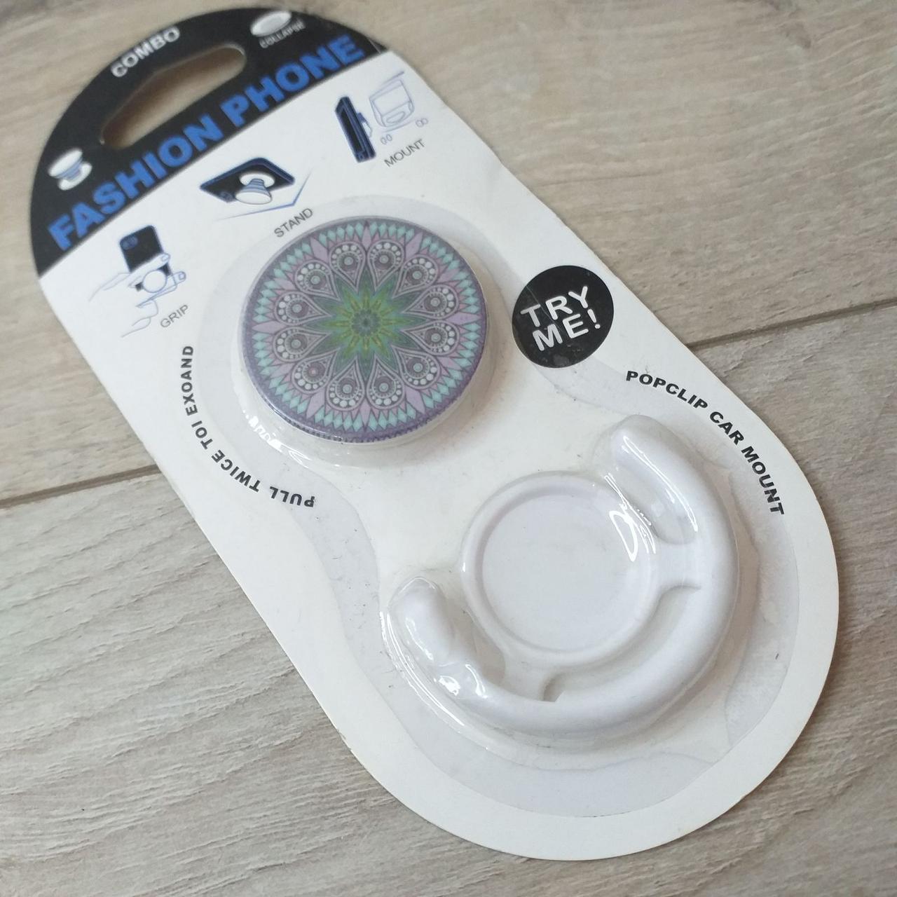 Попсокет держатель Fashion для телефона 3D Узор Белый (KG-10503) Попсокет держатель Fashion для телефона 3D Узор Белый (KG-10503)