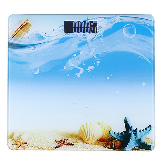 Ваги підлогові електронні 17BT скляна поверхня Блакитний