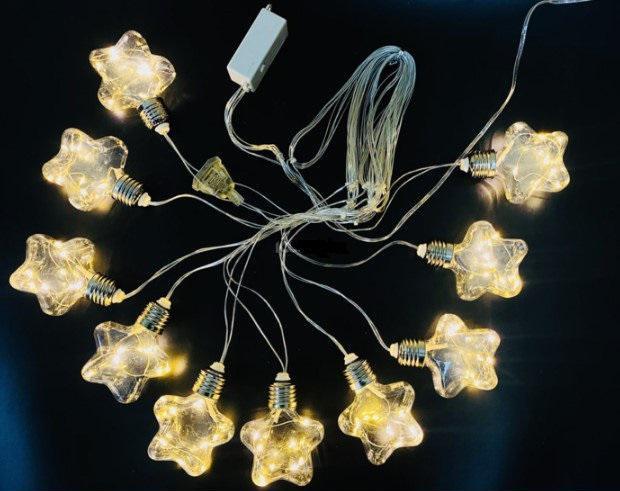 Гирлянда светодиодная Штора Звездочки с наполнением10 шт. Теплый белый (5457937)