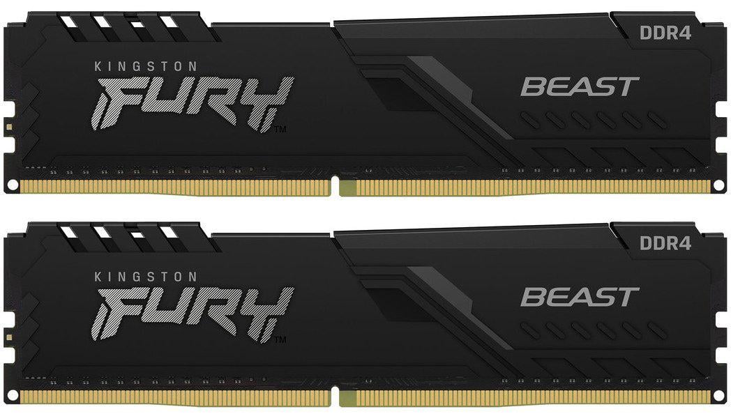 Оперативная память Kingston Fury Beast DDR4 2x32GB/3200 Black (KF432C16BBK2/64)