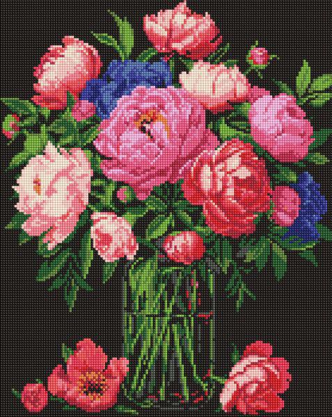 Алмазная мозаика Ideyka Роскошь пиона 40x50 см (Id-AMO8007)