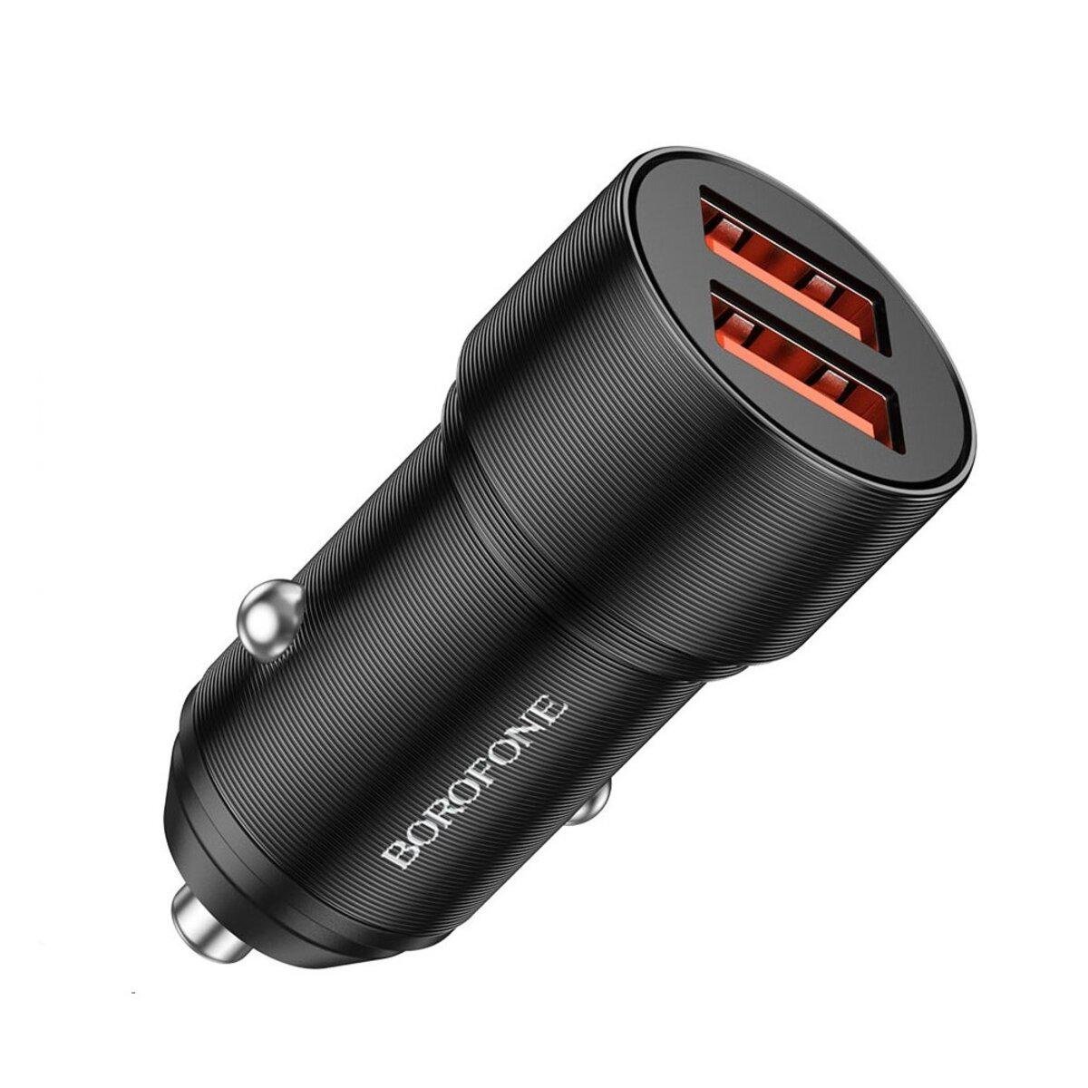 Зарядное устройство в авто Borofone BZ19B Wisdom 36W dual port Black (18253073)