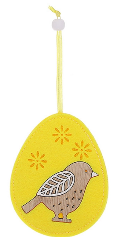 Набор пасхальных украшений на подвесе Писанка из фетра 2 шт. 10 см (42172)