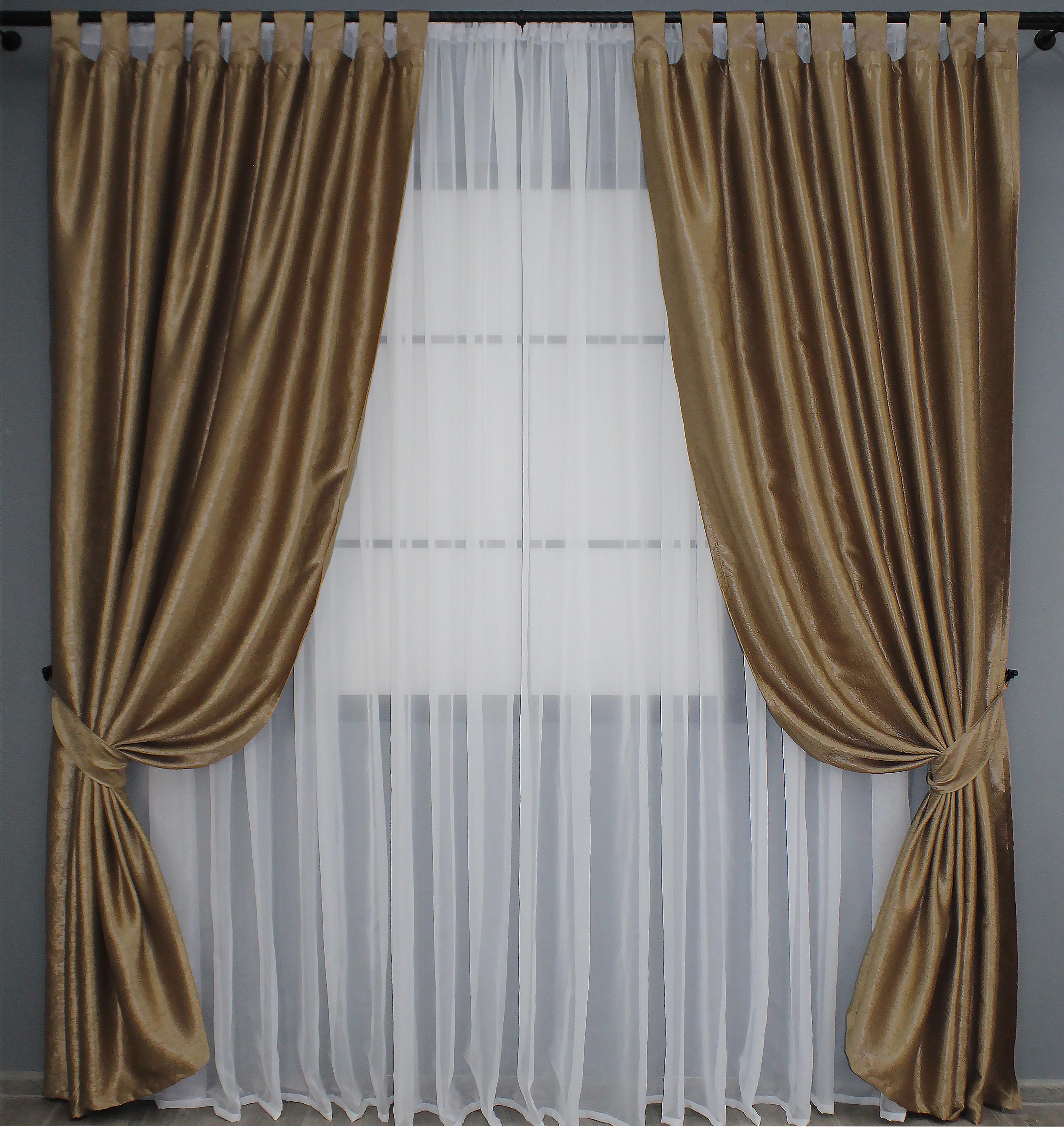 Комплект штор на петлях VR-Textil Софт №095ш 150х250 см 2 шт. Коричневий (36-0001) Комплект штор на петлях VR-Textil Софт №095ш 150х250 см 2 шт. Коричневий (36-0001)
