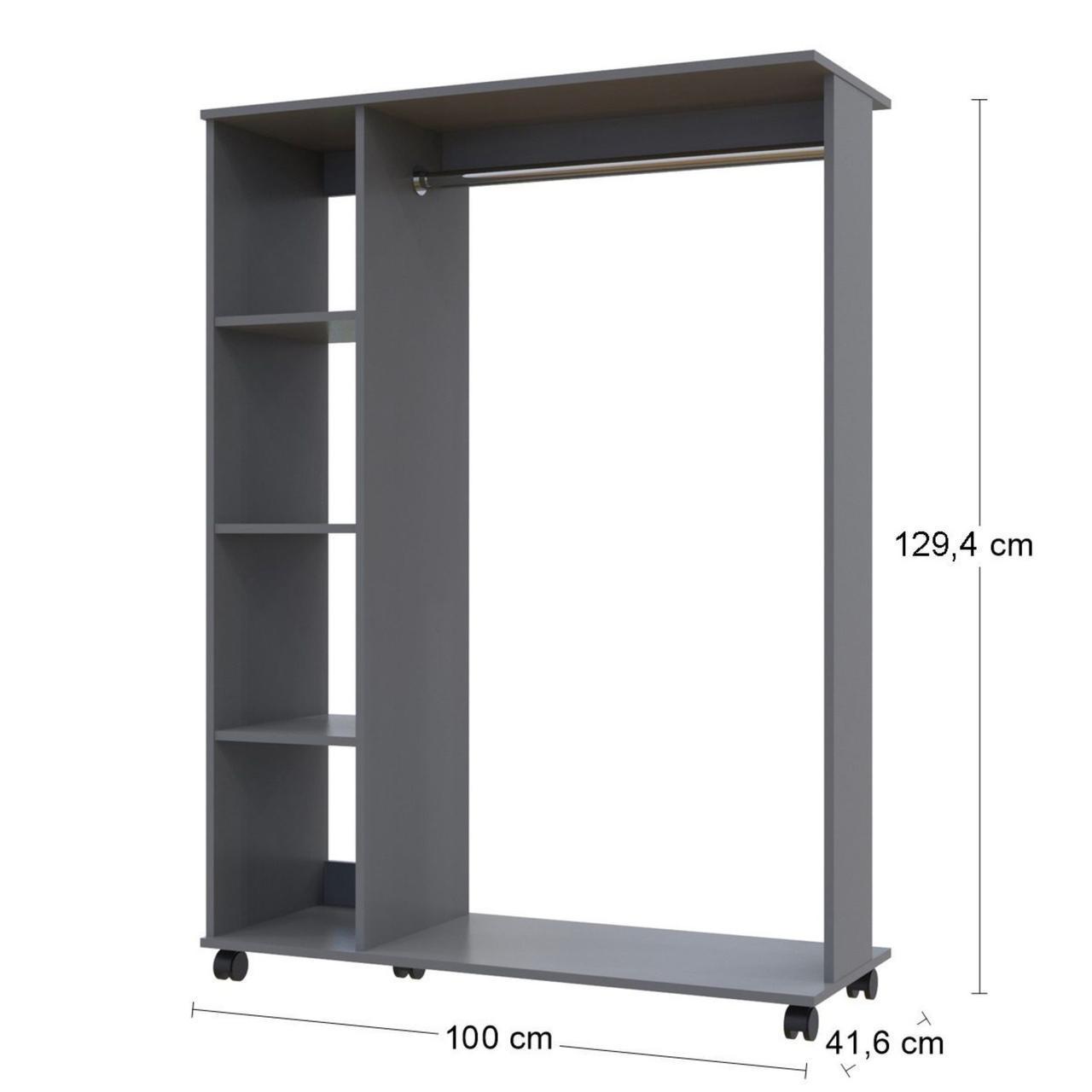 Гардеробная стойка Doros Д1 100х41,6х129,4 см Графит (DRS-011416) - фото 3 Гардеробная стойка Doros Д1 100х41,6х129,4 см Графит (DRS-011416) - фото 3