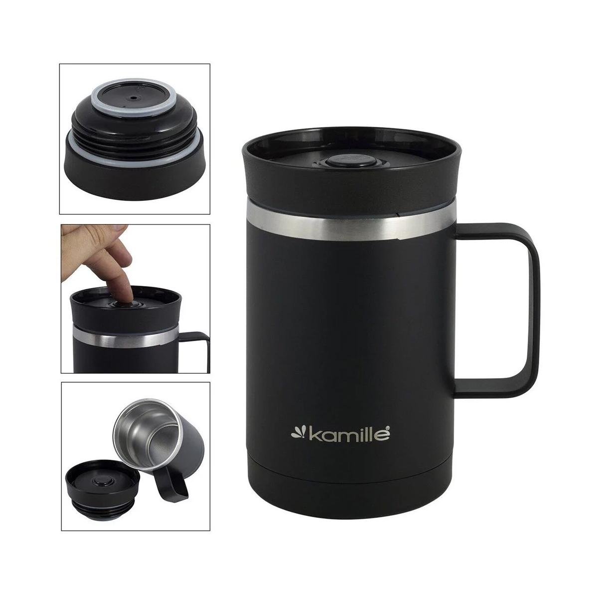 Термокружка Kamille 2038 с ручкой 360 мл - фото 2