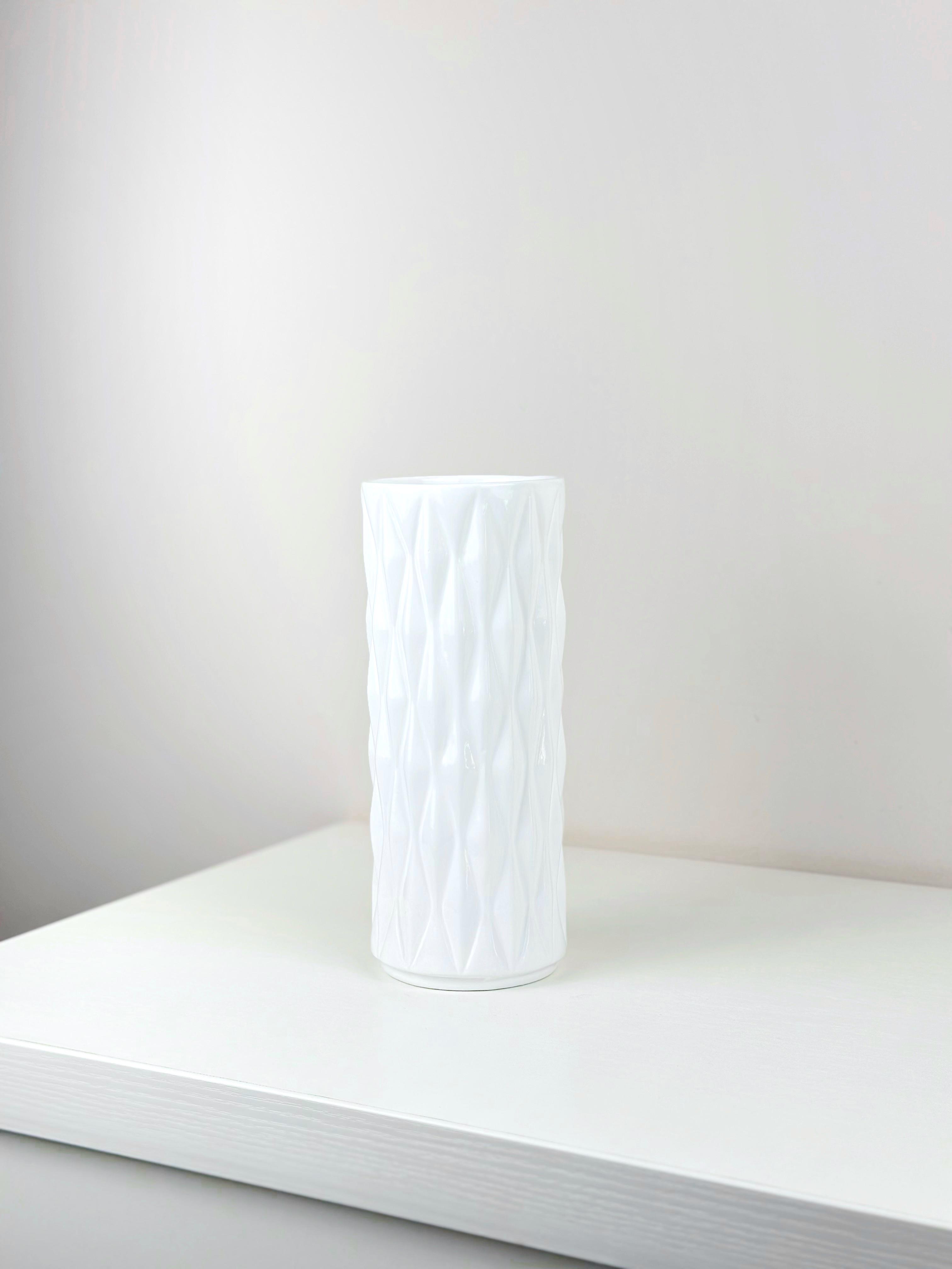 Ваза для квітів і декору керамічна глиняна Кристал 20 см Білий (4001-11) - фото 8