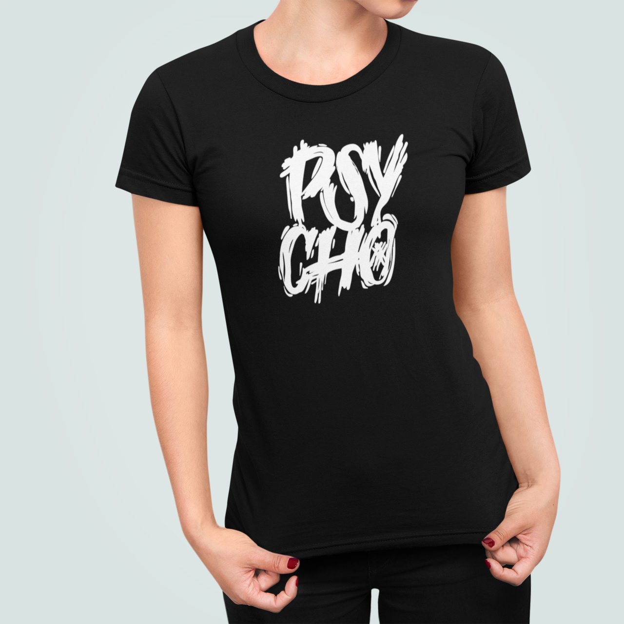 Футболка женская Stedman с принтом "Psycho" L Черный (ПН431.1-3)